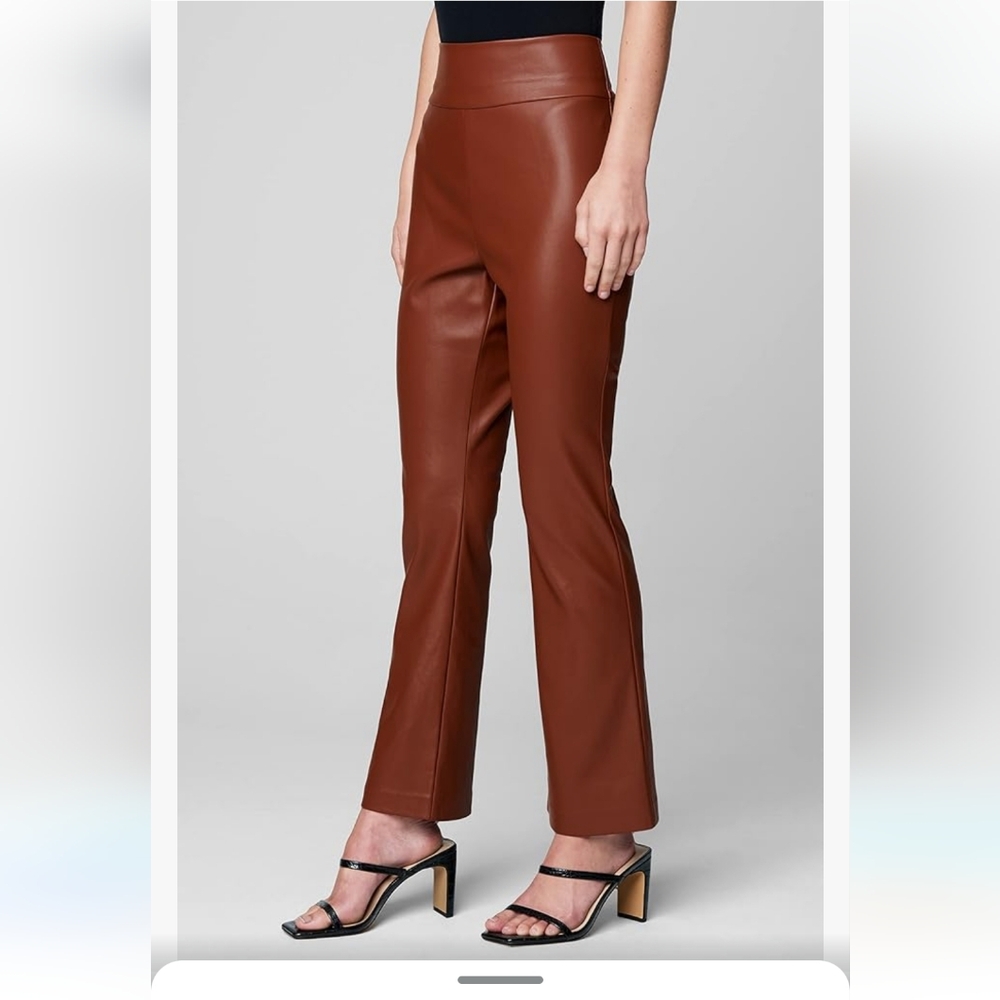 NWT BlankNYC Women's Vegan Leather‎ Wide Yoke Kick Flare Pants Fall Winter